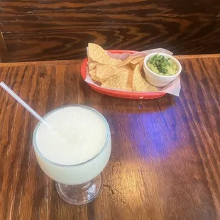 Margarita With Chips And Guacamole