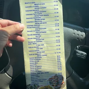menu