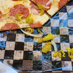 See how much oil of the pizza