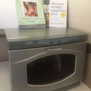 Professional warmer used so heat packs are always available.