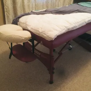 Foam padding adds extra comfort to the massage table