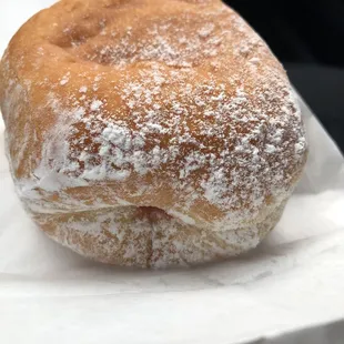 Delicious raspberry filled with plenty of filling.