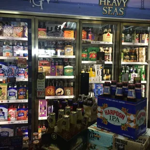 Craft beer selection. Some cold, some not.