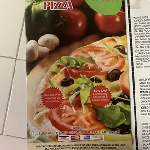 Pizza subs salads Stromboli&apos;s wings