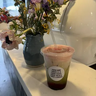 a drink in a plastic cup