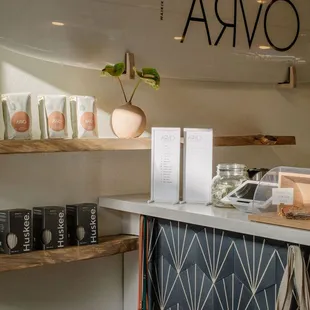 the interior of the shop