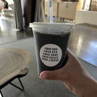 Charcoal latte was so yummy