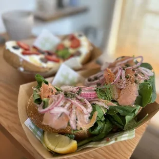 Salmon toast &amp; ricotta toast