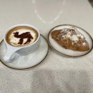 Hot Yemeni Latte &amp; Almond Croissant