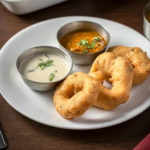 a plate of deep fried onion rings