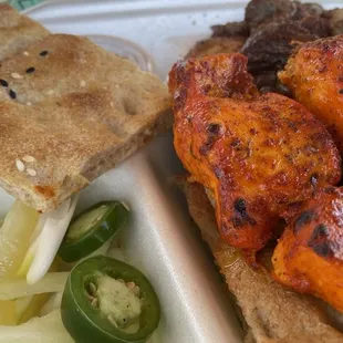 The Mixed/Combo grill... not much meat for $18... chicken and lamb...