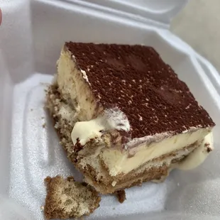 Tiramisu was served to me completely frozen