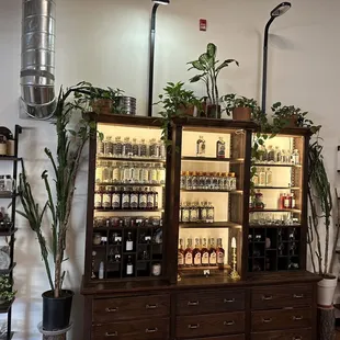 Spirits and other goods on display for sale