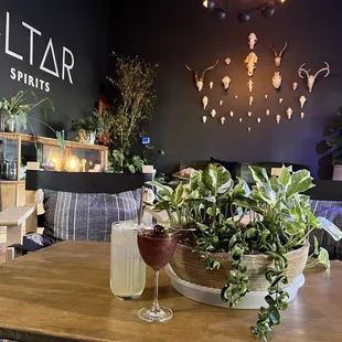 a glass of wine on a table