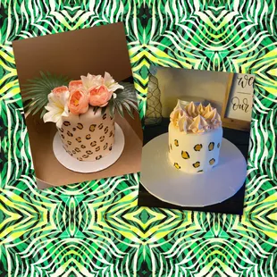Hand painted leopard cakes