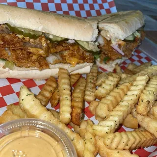 Fried Fish Filet Sandwich w/ Coleslaw