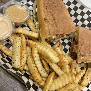 Steak Mushroom Onion Sandwich