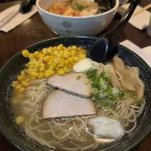 Shio Ramen with butter, pork back fat and corn.