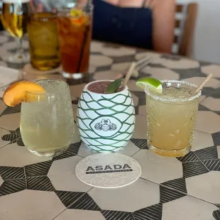 Delicious Cocktails and love the choice of glasses!