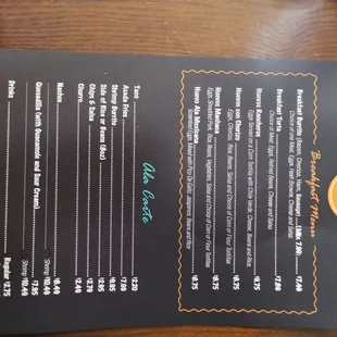 Menu as of 10.30.2020