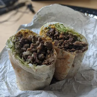 Regular steak burrito
