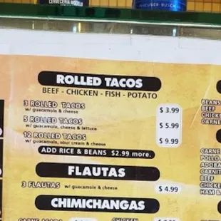 menu