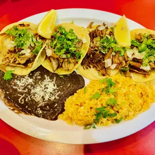 ASADA taco plate (carnitas &amp; birria)