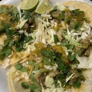 3 Chile verde tacos