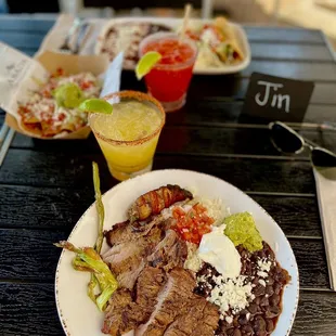 a plate of mexican food