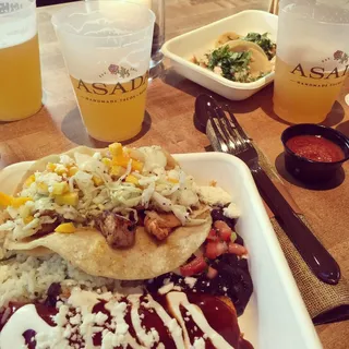 #4 Calamari Taco & Chicken Enchilada