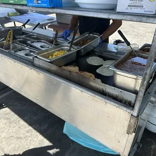 The griddle / different meats and fillings