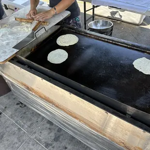 Fresh handmade flour tortillas