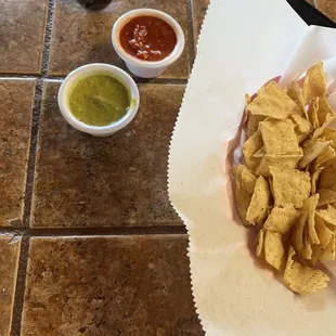 Complimentary chips and salsa