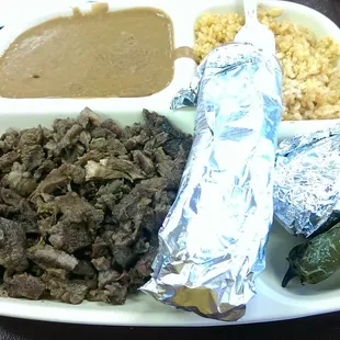 Asada (steak) combination plate