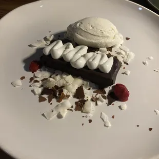 Chocolate dessert, not super sweet but delicious!