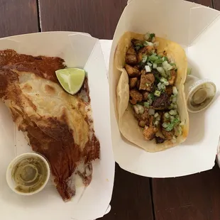 Chicken taco &amp; quesadilla