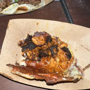 two plates of food on a table