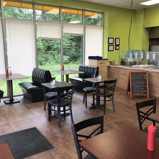 These pictures were taken from their Facebook, with their permission to post it to their Yelp page. They've added booths now!