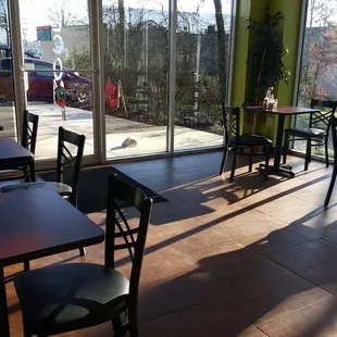 Seating, menu, samples!