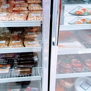 a display of food items