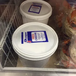 That is a bucket of feta