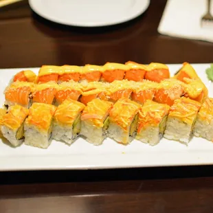 a plate of sushi