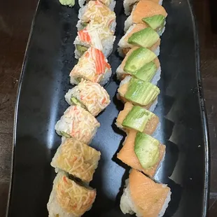 a plate of sushi