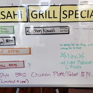 Specials for today