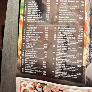 the menu