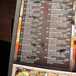the menu