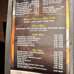 menu