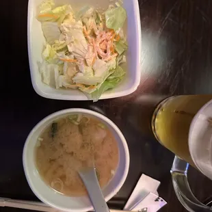 Side salad &amp; miso soup !!!YES !!!