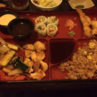 Chicken teppan bento plate