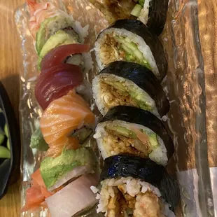 Rainbow Roll and Spider Roll